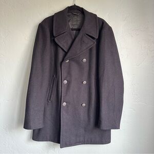 Vintage USA‎ Navy Enlisted Black Wool Peacoat Silver Buttons Men’s 38L EUC